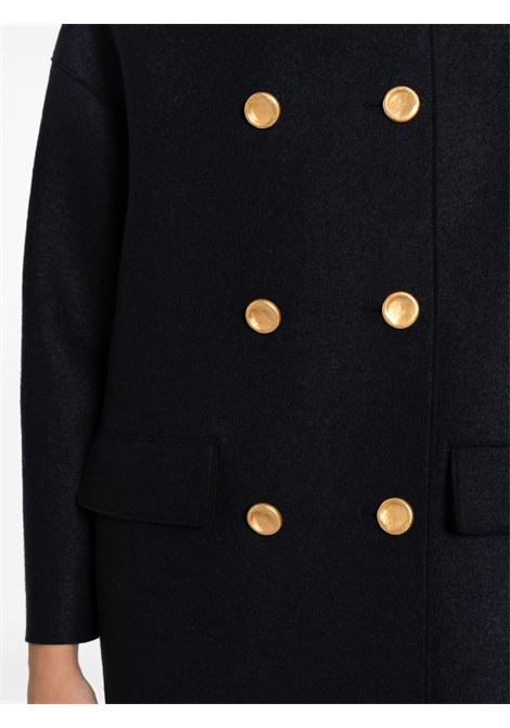 Navy blue Mac double-breasted virgin wool coat Harris wharf london - women HARRIS WHARF LONDON | A1327MLK362